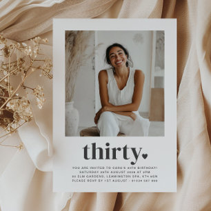 Invitación Cumpleaños de la foto de Thirty Heart Square