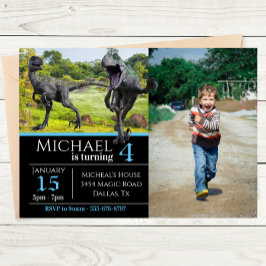 Invitación Cumpleaños de la foto de Velociraptor Raptor