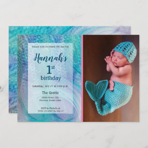Invitación Cumpleaños de la foto del bebé del modelo de la