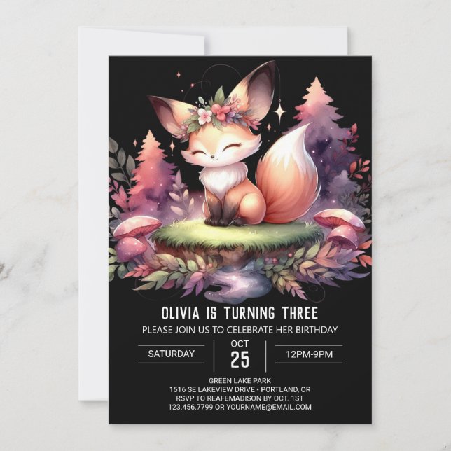 Invitación Cumpleaños de la Fox Digital Majestic (Anverso)