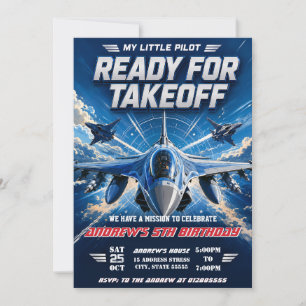 Invitación Cumpleaños de la Fuerza Aérea moderna personalizad