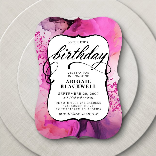 Invitación Cumpleaños de la Girona Negra Rosa (Subido por el creador)