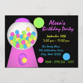 Invitación Cumpleaños de la Goma de la Burbuja