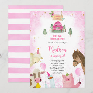Invitación Cumpleaños de la granja Chica Cute