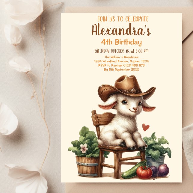 Invitación Cumpleaños de la granja Cute Barnyard (Subido por el creador)