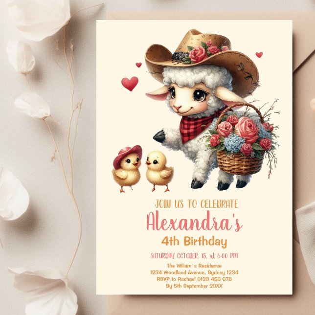Invitación Cumpleaños de la granja Cute Barnyard (Subido por el creador)
