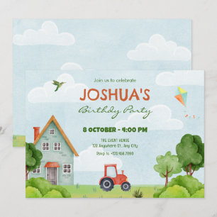 Invitación Cumpleaños de la granja verde