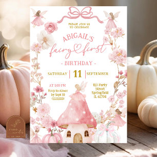 Invitación Cumpleaños de la hada de la calabaza de otoño prim