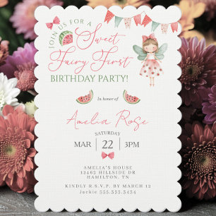Invitación Cumpleaños de la hada dulce de sandía