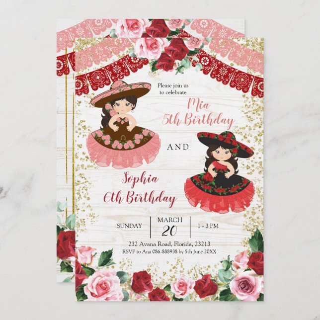 Invitación Cumpleaños de la Hermandad Charra Rosa y Rosa Roja