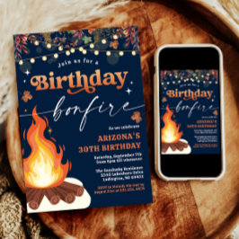 Invitación Cumpleaños de la hoguera de otoño moderna, Bash de