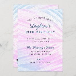 Invitación Cumpleaños de la hoja tropical pintada