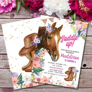 Invitación Cumpleaños de la lechera floral editable