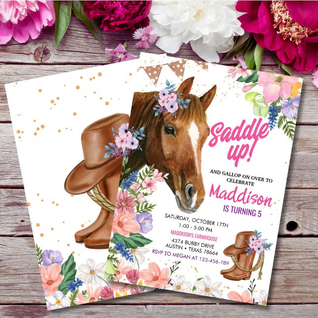 Invitación Cumpleaños de la lechera floral editable (Subido por el creador)