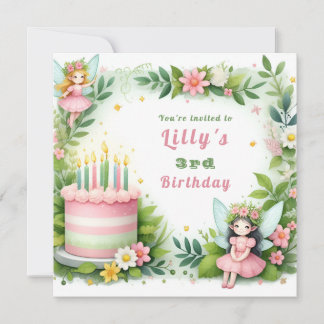 Invitación Cumpleaños de la lechería Pastel Verde -