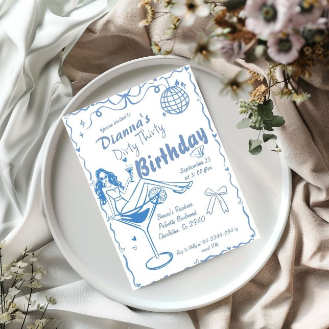Invitación Cumpleaños de la lechona costera con mano sucia tr (Subido por el creador)