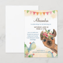 Cumpleaños de la Llama de la acuarela