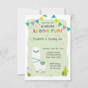 Invitación Cumpleaños de la llamada cute