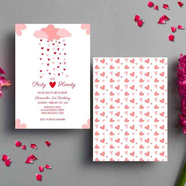 Invitación Cumpleaños de la Lluvia Cardíaca (Birthday Invitation)