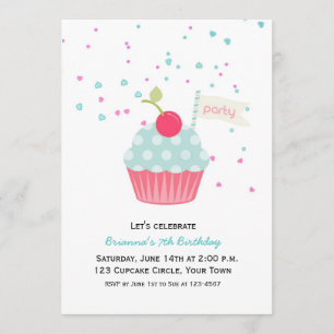 Invitación Cumpleaños de la magdalena y del confeti