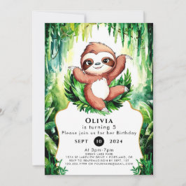 Invitación Cumpleaños de la Magical Whimsical Sloth