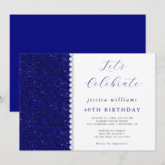 Invitación Cumpleaños de la Marina de las Secuencias Populare (Anverso / Reverso)