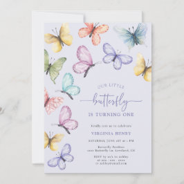 Invitación Cumpleaños de la mariposa de Lavender