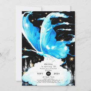 Invitación Cumpleaños de la mariposa encantada de los niños