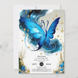 Invitación Cumpleaños de la mariposa encantada del niño