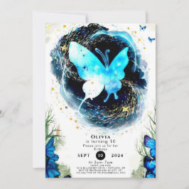 Invitación Cumpleaños de la mariposa infantil Pastel