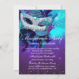 Invitación Cumpleaños de la Mascara de la Máscara Púrpura ver