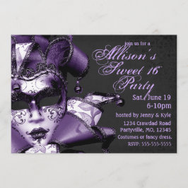 Invitación Cumpleaños de la Mascarada Púrpura