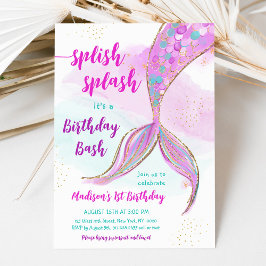 Invitación Cumpleaños de la Mermaid Pool Fiesta