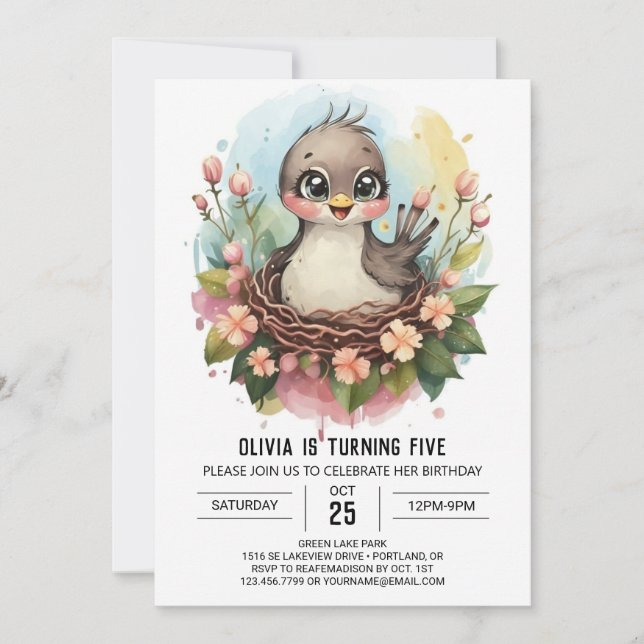 Invitación Cumpleaños de la Moda acuarela (Anverso)