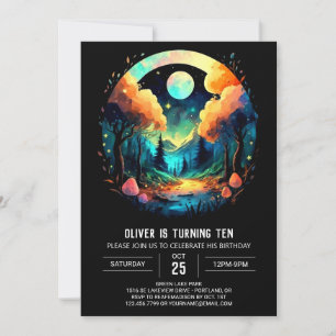 Invitación Cumpleaños de la Moda Woods encantada