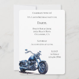 Invitación Cumpleaños de la motocicleta azul