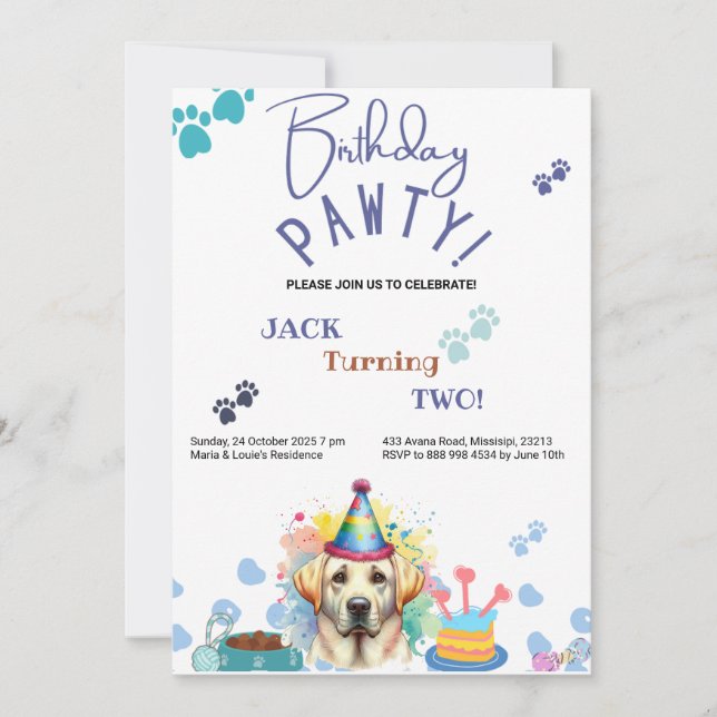 Invitación Cumpleaños de la mujer laborista que recuperó el l (Anverso)