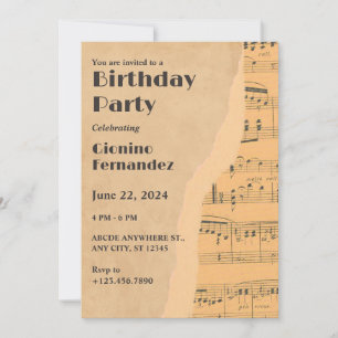 Invitación Cumpleaños de la música de moda