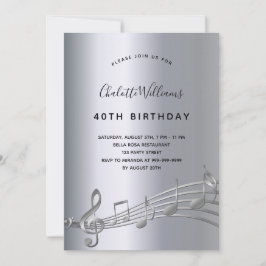 Invitación Cumpleaños de la música de plata