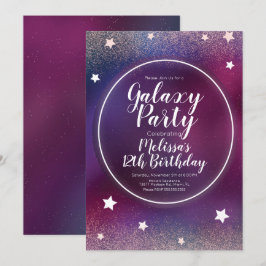 Invitación Cumpleaños de la nebulosa de la galaxia espacial b