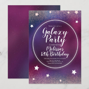 Invitación Cumpleaños de la nebulosa de la galaxia espacial b
