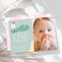 Invitación Cumpleaños de la niña de golf Hole in One Par-Tee 