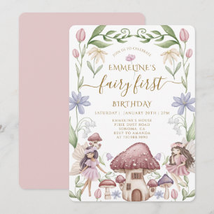 Invitación Cumpleaños de la niña del bosque encantado de hada
