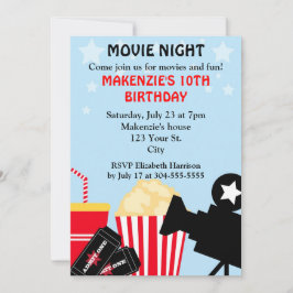 Invitación Cumpleaños de la noche de película