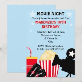Invitación Cumpleaños de la noche de película
