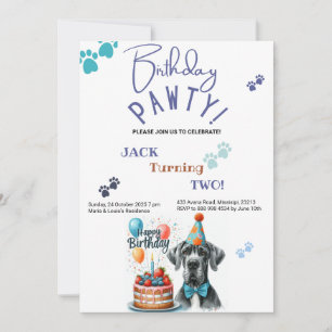 Invitación Cumpleaños de la Patria Grande Dane Dog