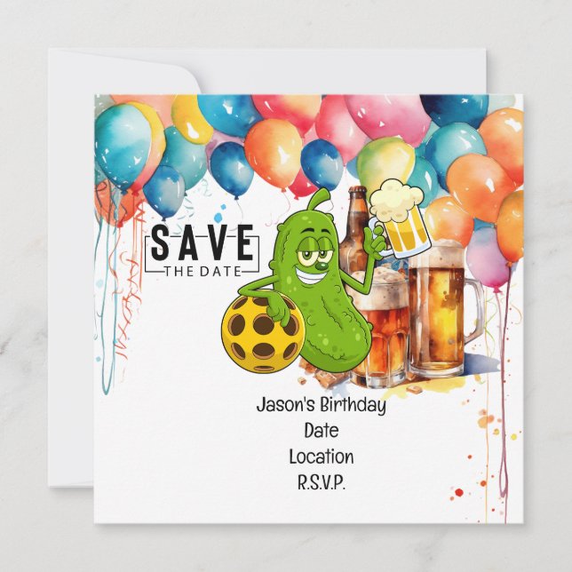 Invitación Cumpleaños de la pelota de futbol Guardar la fecha (Anverso)