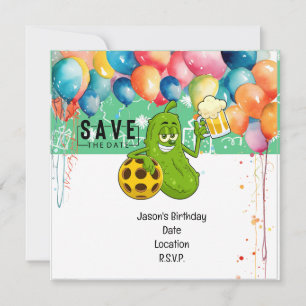 Invitación Cumpleaños de la pelota de futbol Guardar la fecha
