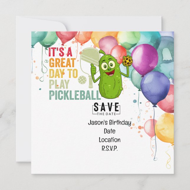 Invitación Cumpleaños de la pelota de futbol Guardar la fecha (Anverso)