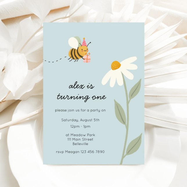Invitación Cumpleaños de la Pequeña Abeja Azul (Subido por el creador)